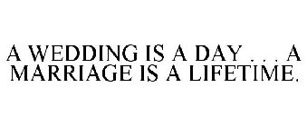 A WEDDING IS A DAY . . . A MARRIAGE IS A LIFETIME.