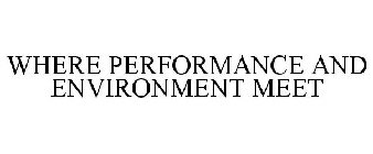 WHERE PERFORMANCE AND ENVIRONMENT MEET