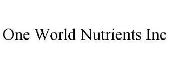 ONE WORLD NUTRIENTS INC