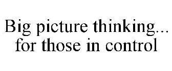 BIG PICTURE THINKING... FOR THOSE IN CONTROL