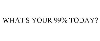 WHAT'S YOUR 99% TODAY?