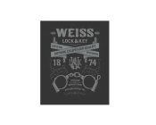 WEISS LOCK & KEY, APPLETON, WISCONSIN, NOTHING ESCAPES OUR QUALITY, 1874, PRECISION IN MANUFACTURING, PERFORMS WITHOUT FAIL