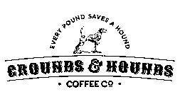 EVERY POUND SAVES A HOUND GROUNDS & HOUNDS · COFFEE CO ·
