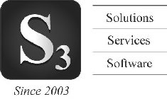 S3 SINCE 2003 SOLUTIONS SERVICES SOFTWARE