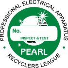 PEARL · PROFESSIONAL ELECTRICAL APPARATUS · RECYCLERS LEAGUE NO. INSPECT & TEST