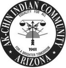 AK-CHIN INDIAN COMMUNITY ARIZONA EQUALITY FOR ALL FOR A BRIGHTER TOMORROW 1961