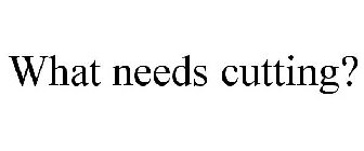 WHAT NEEDS CUTTING?