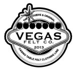 THE EXCLUSIVE & ORIGINAL CASINO TABLE FELT CLOTHING LINE VEGAS FELT CO. 2013