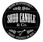 · BURN RESPONSIBLY · SOHO CANDLE & CO. HAND-POURED IN NYC