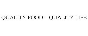 QUALITY FOOD = QUALITY LIFE