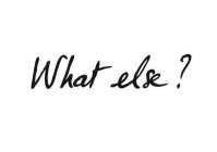 WHAT ELSE?