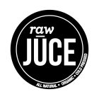 RAW JUCE ALL NATURAL · ORGANIC · COLD PRESSED
