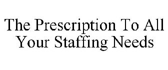 THE PRESCRIPTION TO ALL YOUR STAFFING NEEDS