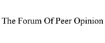 THE FORUM OF PEER OPINION