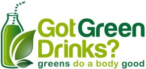 GOT GREEN DRINKS? GREENS DO A BODY GOOD