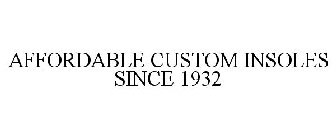 AFFORDABLE CUSTOM INSOLES SINCE 1932
