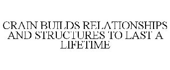CRAIN BUILDS RELATIONSHIPS AND STRUCTURES TO LAST A LIFETIME