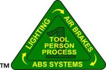 1 TOOL PERSON PROCESS LIGHTING AIR BRAKES ABS SYSTEMS