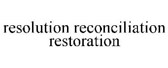 RESOLUTION RECONCILIATION RESTORATION