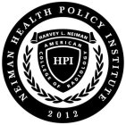 NEIMAN HEALTH POLICY INSTITUTE 2012 HARVEY L. NEIMAN AMERICAN COLLEGE OF RADIOLOGY HPI