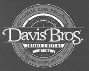 DAVIS BROS. HOT HOUSE. COOL SOLUTIONS. THINK DAVIS BROS. COOLING & HEATING EST. 1955 3 COOL 4 20 HEAT 25 50 60 70 80