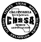 LISTEN THINK SPEAK EDUCATE ENLIGHTEN EMPOWER CALIFORNIA HIGH CHSSA SPEECH ASSOCIATION
