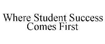 WHERE STUDENT SUCCESS COMES FIRST