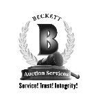 B BECKETT AUCTION SERVICES SERVICE! TRUST! INTEGRITY!