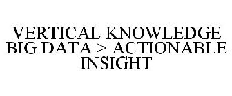 VERTICAL KNOWLEDGE BIG DATA > ACTIONABLE INSIGHT