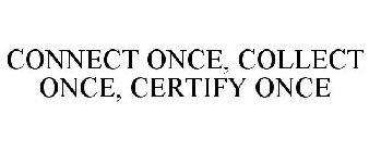 CONNECT ONCE. COLLECT ONCE. CERTIFY ONCE.