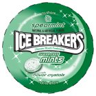 ICE BREAKERS, SPEARMINT, NATURAL & ARTIFICIAL FLAVOR, TO SHARE, ULTIMATE MOUTH FRESHENING, SUGAR FREE MINTS, WITH FLAVOR CRYSTALS, NOT TO SHARE