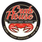 CRAB HOUSE REHOBOTH BEACH · DELAWARE CRABS · FRESH SEAFOOD · RAW BAR