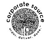 CORPORATE SOURCE CATERING ORDER. DELIVER. DONE.