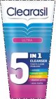 CLEARASIL ULTRA 5 IN 1 CLEANSER FIGHTS 5 ACNE PROBLEMS REDNESS PIMPLE SIZE EXCESS OIL BLOCKED PORES ACNE MARKS