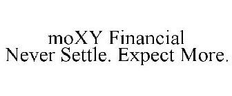 MOXY FINANCIAL NEVER SETTLE. EXPECT MORE.