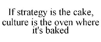 IF STRATEGY IS THE CAKE, CULTURE IS THE OVEN WHERE IT'S BAKED