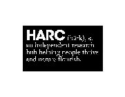 HARC (HÄRK), N. AN INDEPENDENT RESEARCH HUB HELPING PEOPLE THRIVE AND NATURE FLOURISH.