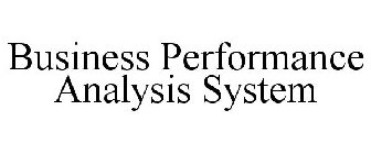 BUSINESS PERFORMANCE ANALYSIS SYSTEM