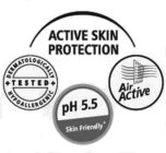 ACTIVE SKIN PROTECTION DERMATOLOGICALLYTESTED HYPOALLERGENIC PH 5.5 SKIN FRIENDLY AIR ACTIVE