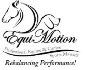 EQUIMOTION PROFESSIONAL EQUINE & CANINE SPORTS MASSAGE REBALANCING PERFORMANCE!