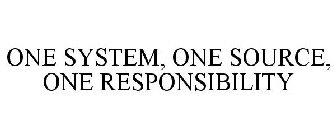 ONE SYSTEM, ONE SOURCE, ONE RESPONSIBILITY