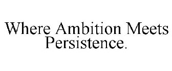 WHERE AMBITION MEETS PERSISTENCE.
