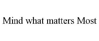 MIND WHAT MATTERS MOST