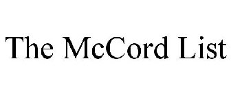 THE MCCORD LIST