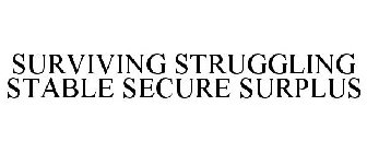 SURVIVING STRUGGLING STABLE SECURE SURPLUS