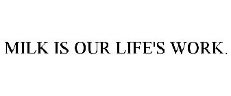 MILK IS OUR LIFE'S WORK.