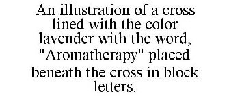 AN ILLUSTRATION OF A CROSS LINED WITH THE COLOR LAVENDER WITH THE WORD, 
