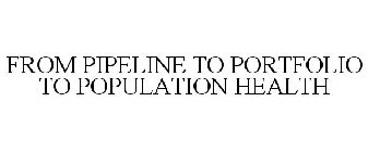 FROM PIPELINE TO PORTFOLIO TO POPULATION HEALTH