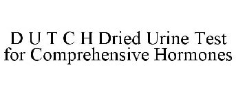 D U T C H DRIED URINE TEST FOR COMPREHENSIVE HORMONES