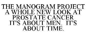 THE MANOGRAM PROJECT A WHOLE NEW LOOK AT PROSTATE CANCER IT'S ABOUT MEN. IT'S ABOUT TIME.